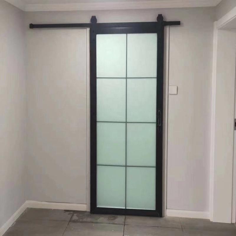 frosted glass barn door
